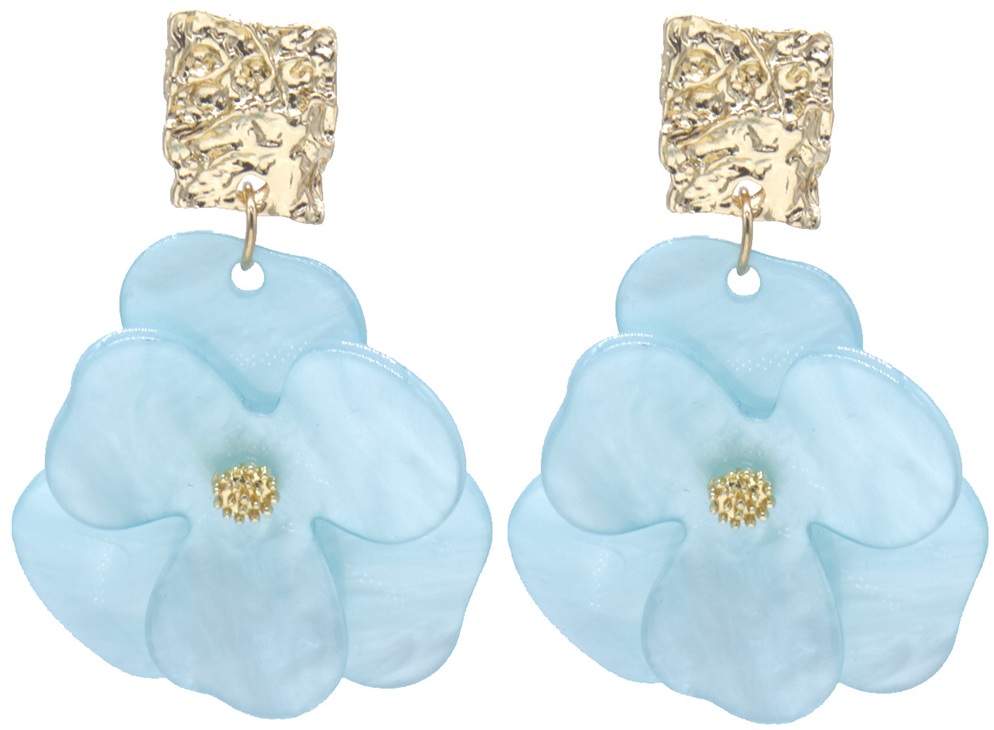 D-B10.2 E001-015-1 Earrings Flowers 5.5x3.5cm