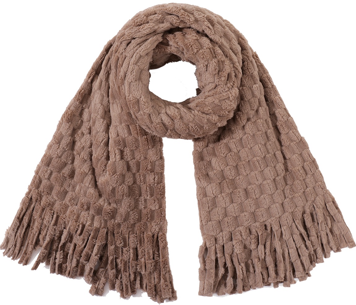 R-D3.1  SCARF1006-001-3 Soft Winter Scarf 180x60cm Brown