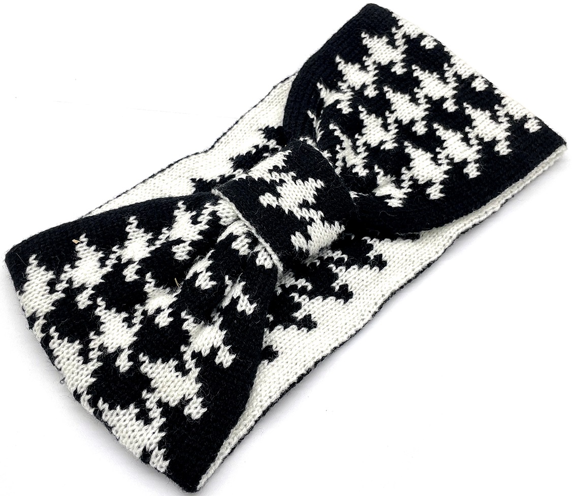 T-H5.1 H401-079 Winter Head Band checkered Black