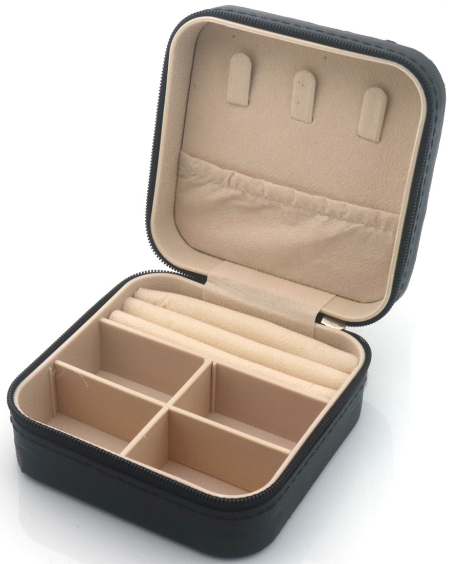 K-B4.1 PK954-001-5 PU Travel Case Jewelry Box 10x10x5cm
