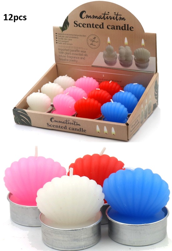 R-O6.2 CA958-002 Candles 4.5cm Shells - 12pcs in Display