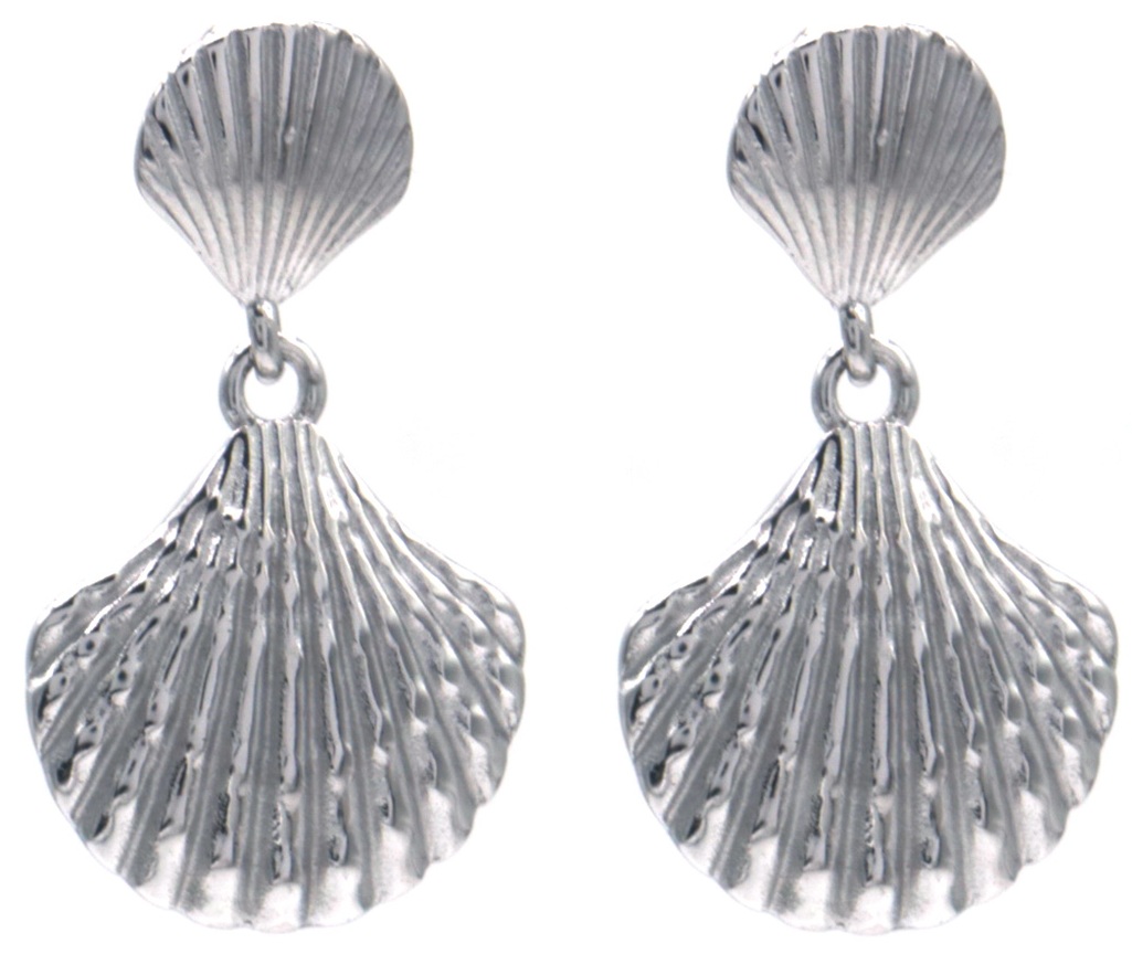 G-A18.1 E2539-042S S. Steel Earrings Shells 3.5cm