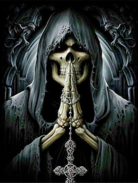 Q-H6.1 DP2280252  Diamond Painting Reaper 50x40cm - Square S