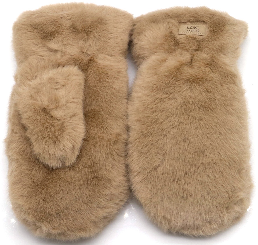 Y-D5.2 GLOVES1002-006-2 Fluffy Gloves Brown
