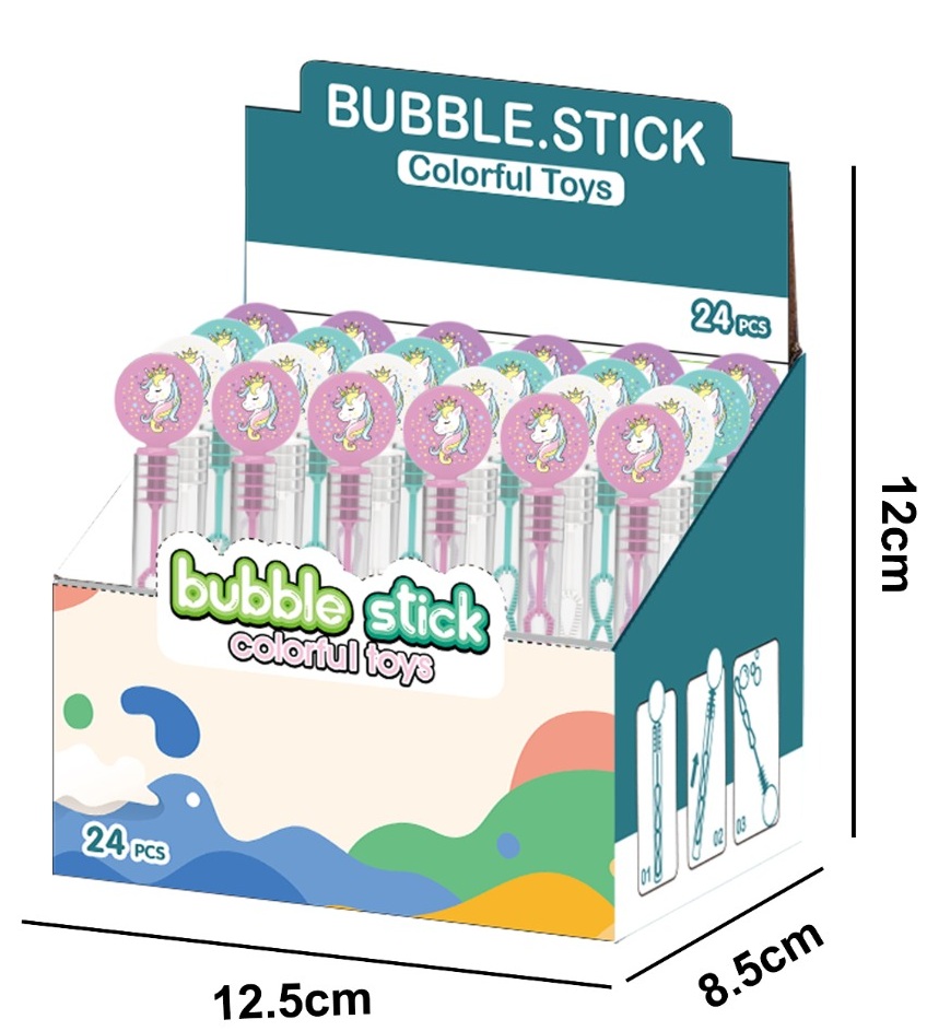 T-H4.2 WFM824017 Small Bubble Stick 11cm Unicorn - 24pcs
