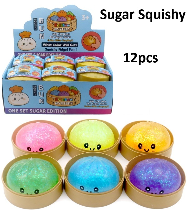 Z-B3.1 TOY2610-056 Squishy Dumpling 8.5cm Sugar - 12pcs Glitter