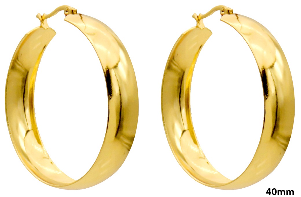 I-E2.2  E2616-006G S. Steel Earrings 40mm
