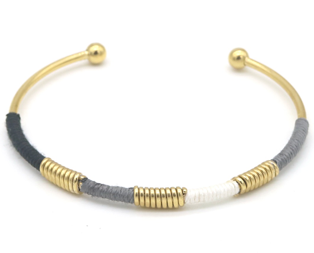 E-E7.1 B010-032G S. Steel Bangle Woven Fabric