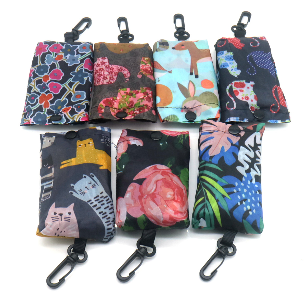 Q-I2.1 BAG916-002 Foldable Shopping Bag 40x40cm Keychain - 36pcs