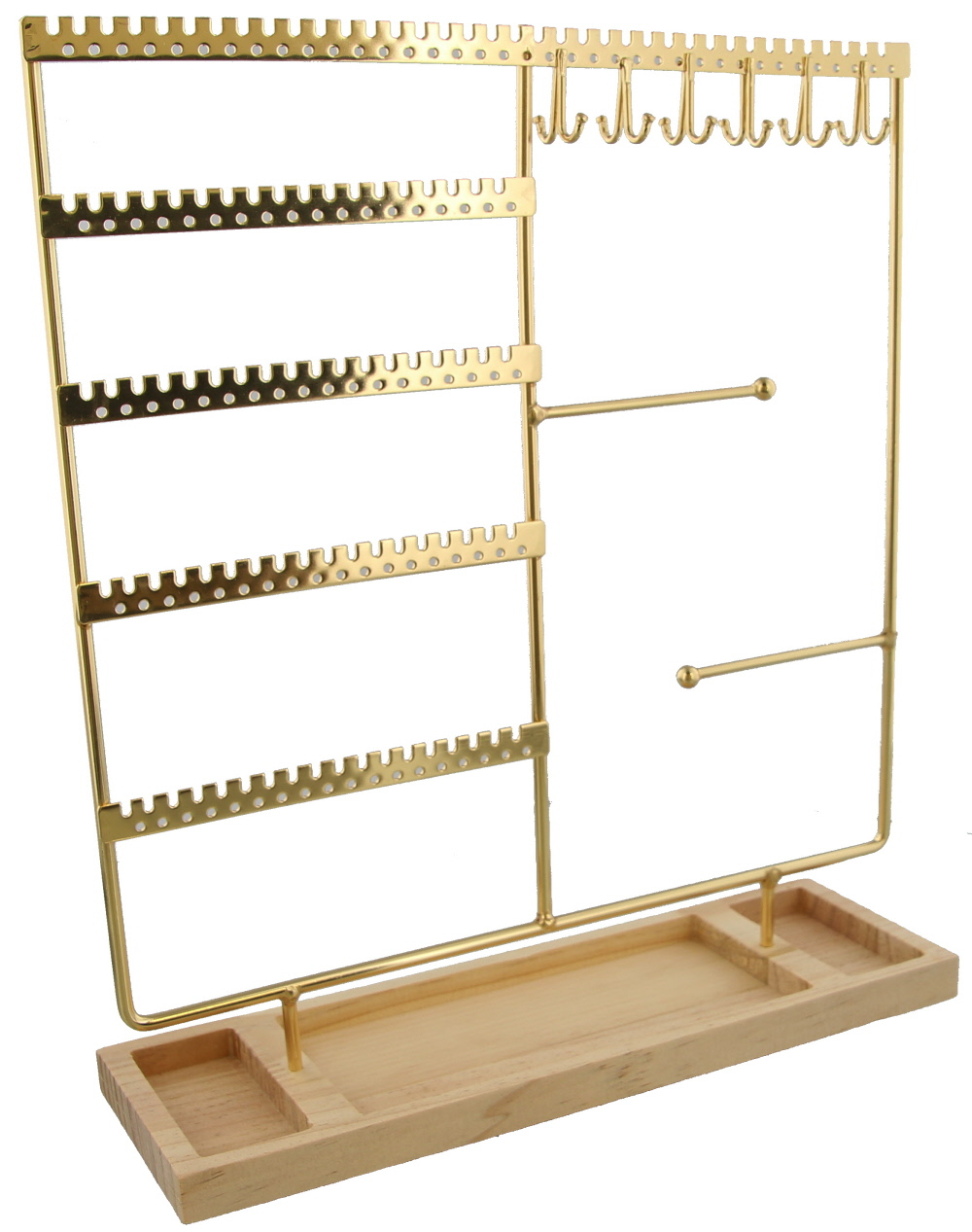 Z-B2.5 PK424-168 Jewelry Display Metal with Wood 35x30x9.5cm Gold