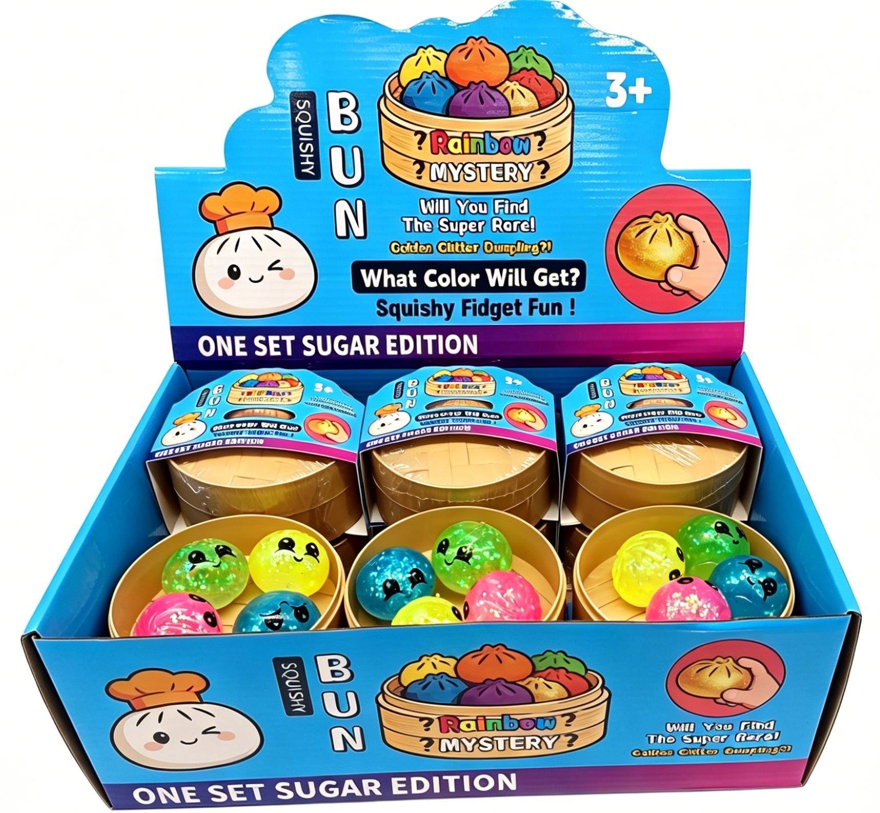 Q-B4.2  TOY006-005A Squishy Mini Dumpling 4pcs Gel Glitter - 12pcs