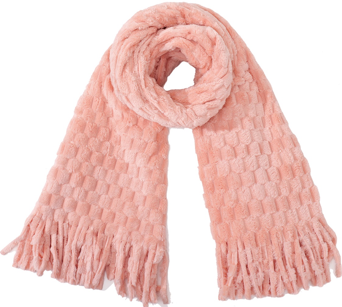 R-D7.1 SCARF1006-001-4 Soft Winter Scarf 180x60cm Pink