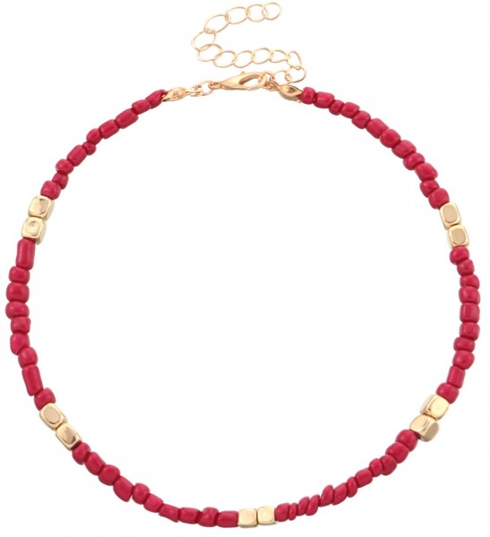 B-C21.1  ANK1656-004 No.2 Anklet Glass Beads Bordeaux