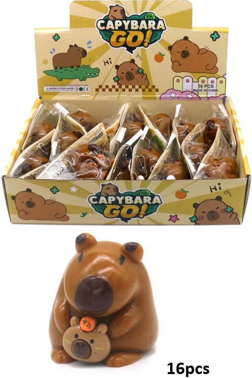 Q-D4.2 TOY2535-038 Squishy Capybara - 16pcs