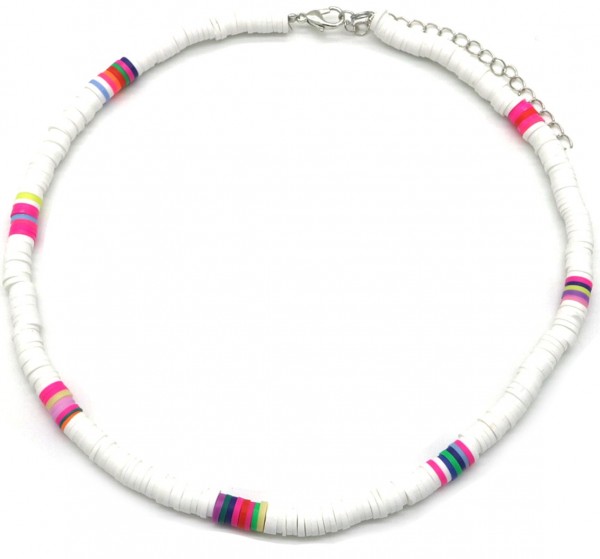 D-E21.1 N1656-022 No.1 Necklace Surf Beads 37-42cm White