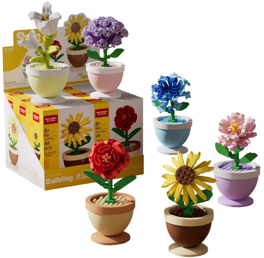 Q-C6.1  S20 Mini Building Blocks Flowers- 6pcs