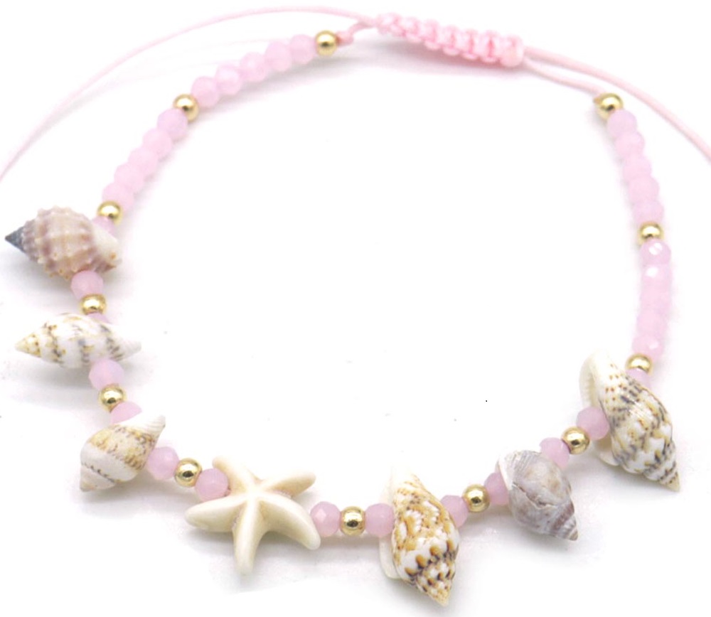 F-B8.2 ANK830-004-1 Anklet Shells Pink
