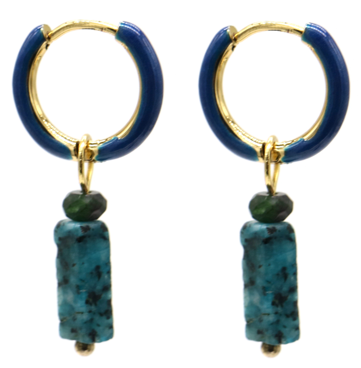 C-E20.1 E2142-027G S. Steel Earrings 1x2.5cm Blue Gneiss
