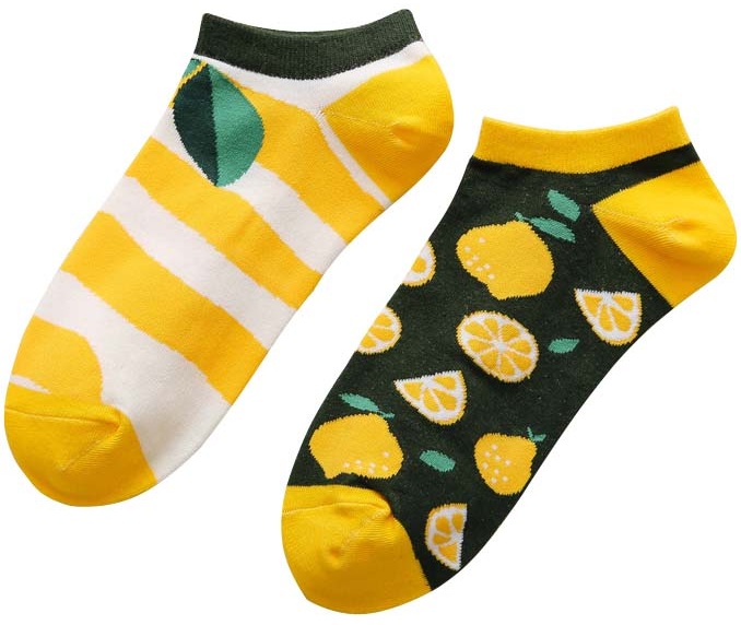 S-A8.2 SOCKS2527-003 Ankle Socks Size 38-45 Lemons