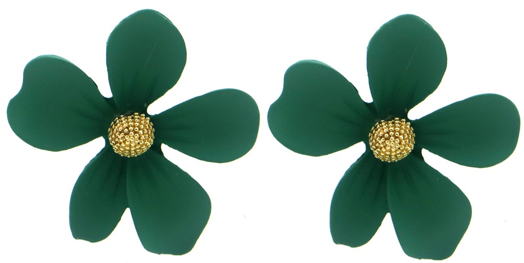 G-E15.2 E002-008-1 Earrings Flower 3cm