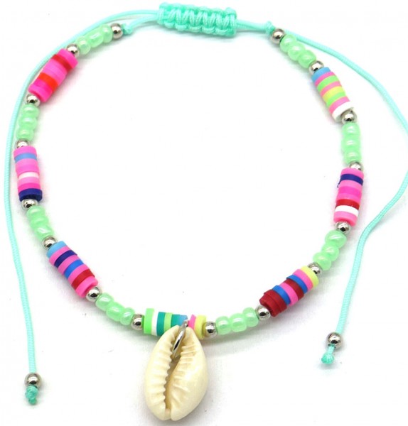 E-D9.3 ANK627-019 Anklet Shell Green
