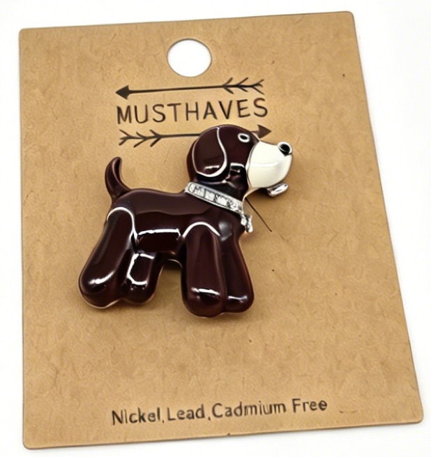 B-F6.2 P1035-032 Brooch Dog 4cm