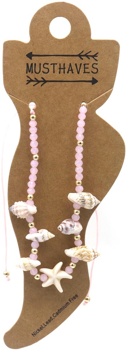 F-B8.2 ANK830-004-1 Anklet Shells Pink