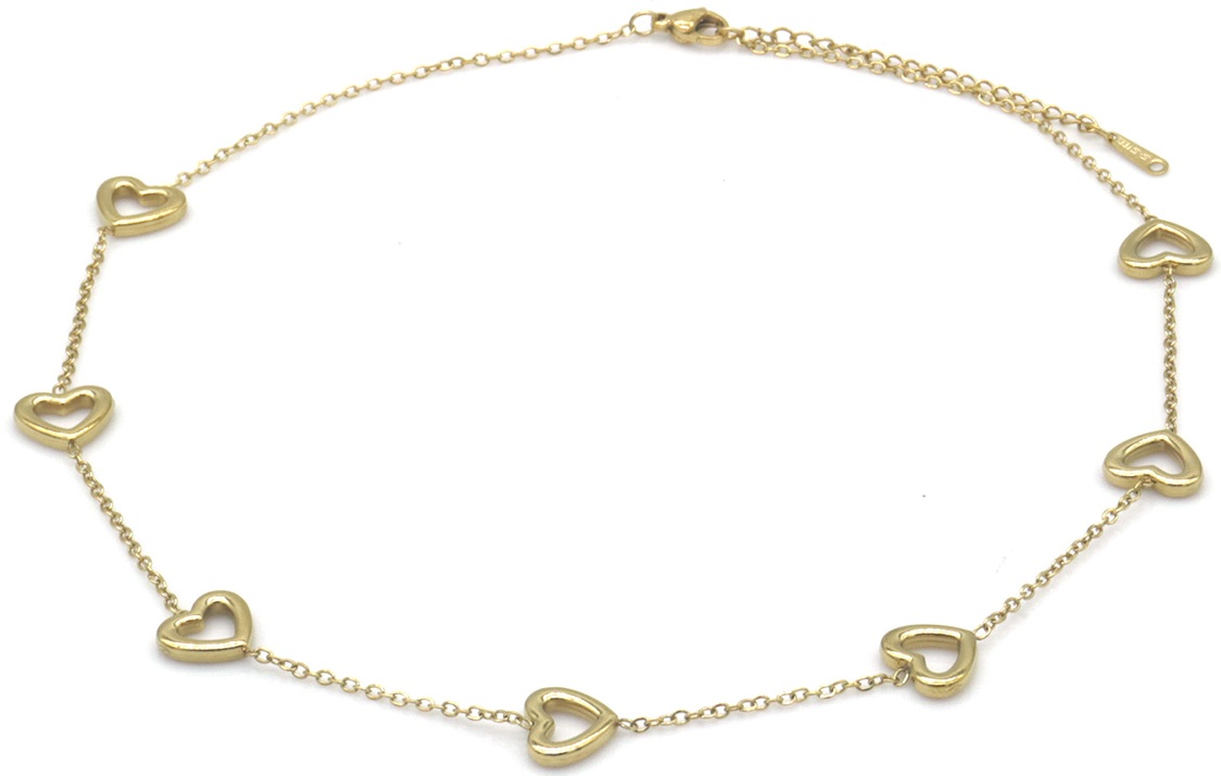 C-D15.2  N2583-001G S. Steel Necklace Hearts 40-45cm