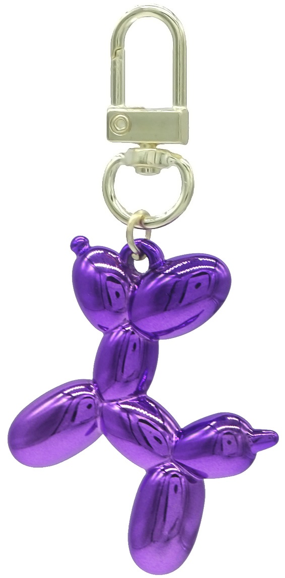 E-D12.1  KY2403-018-24 Keychain Dog 5cm Purple