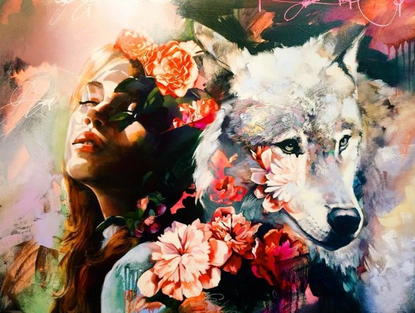 R-C2.2 GX569 Diamond Painting Wolf Girl 50x40cm - Square Sto