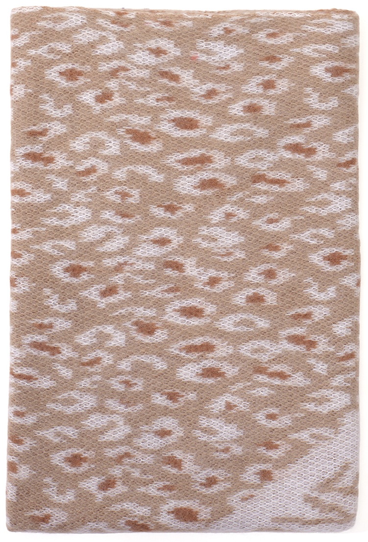 T-N1.1  SCARF1007-003-5 Triangle Scarf Leopard 190x70cm Brown