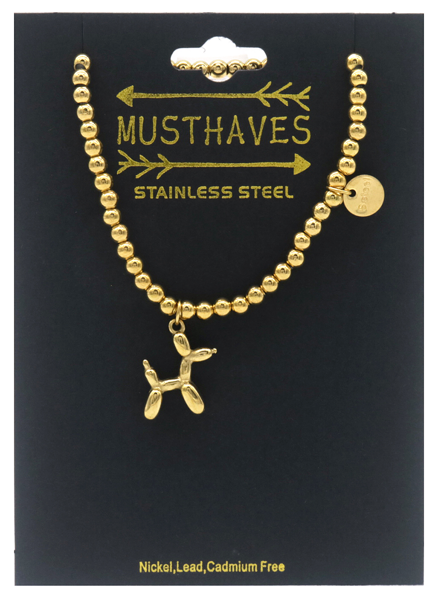 B-F8.1  B103-059G S. Steel Bracelet Dog