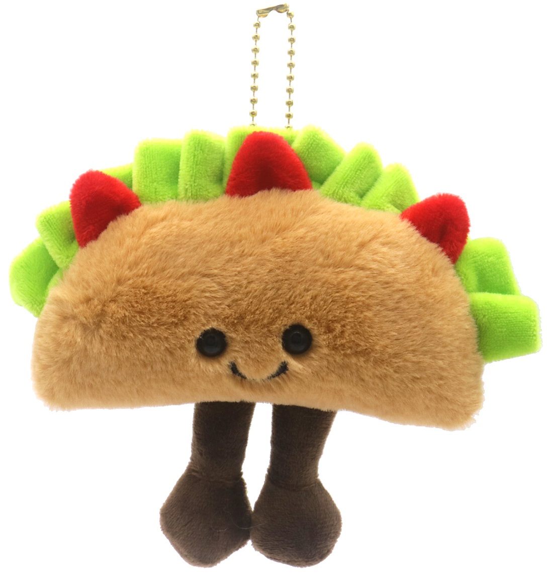 R-M7.2 KY2555-010 Plush Keychain Happy Taco 12x7.5cm