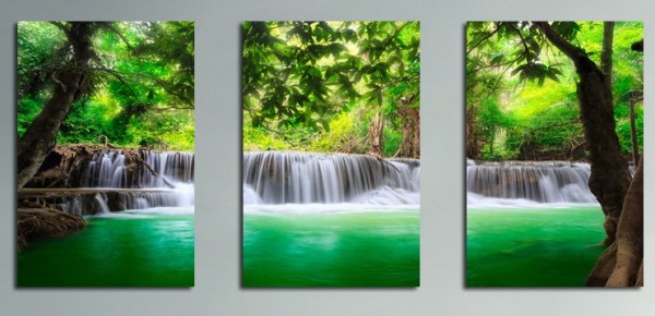 L-F2.2 TF222 Diamond Painting 3 Frames Waterfall 90x50cm