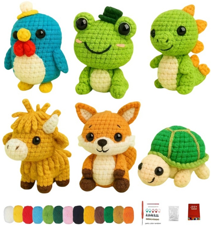 L-B8.1 DIY2604-007 DIY Crochet Kit - Animals 6pcs