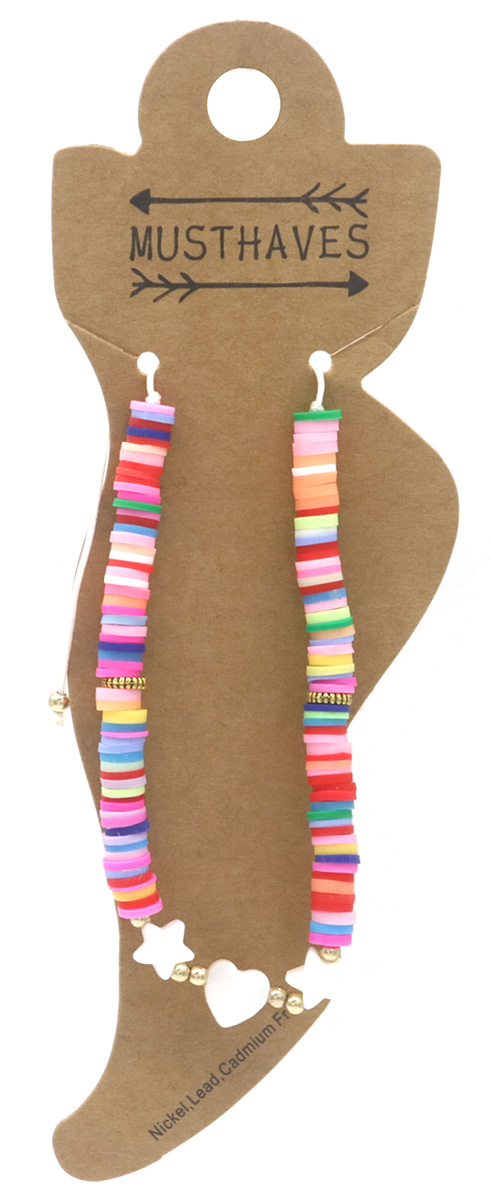 D-E14.1 ANK830-059 Anklet Heart - Stars