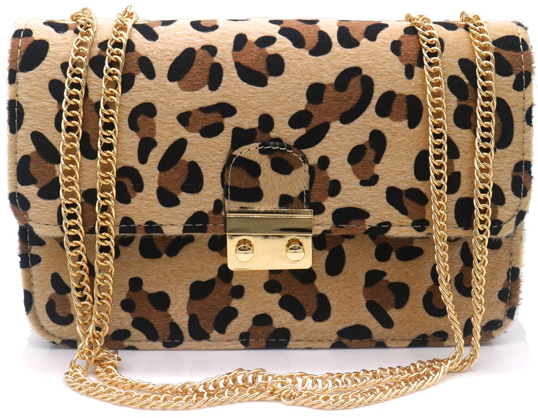 Q-L4.1 BAG911-001-1 PU Bag Leopard 26x18x7.5cm