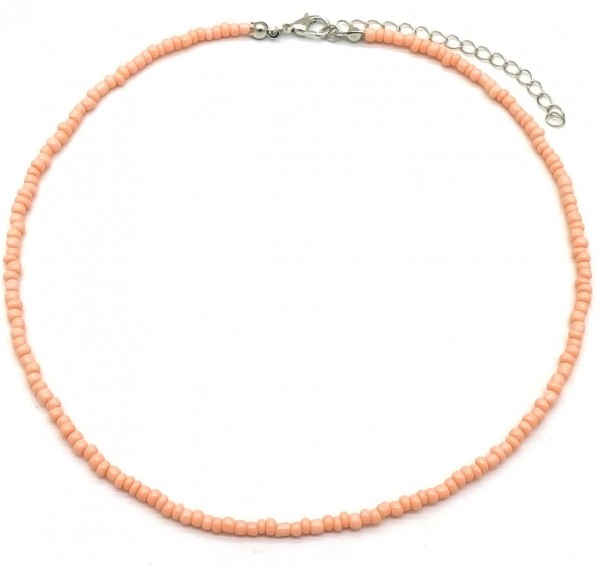 A-C2.3 N1656-004 No.7 Necklace Glass Beads 37-44cm Pink