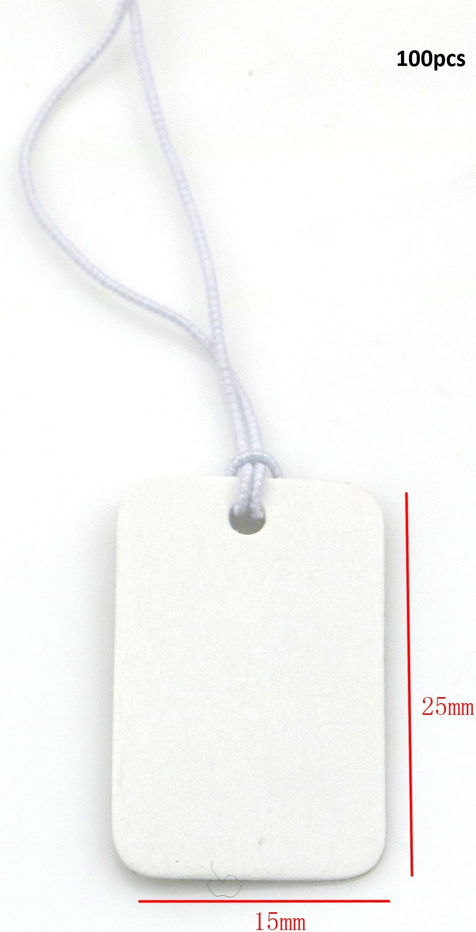 H-B4.2 TAG2559-005W Elastic Paper Price Tag 2.5x1.5cm - 100pcs White