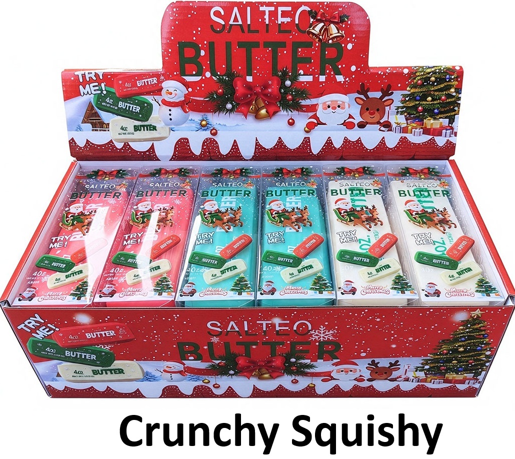 R-P8.1 TOY2610-343 Crunchy Squishy Butter 13cm Christmas - 12pcs