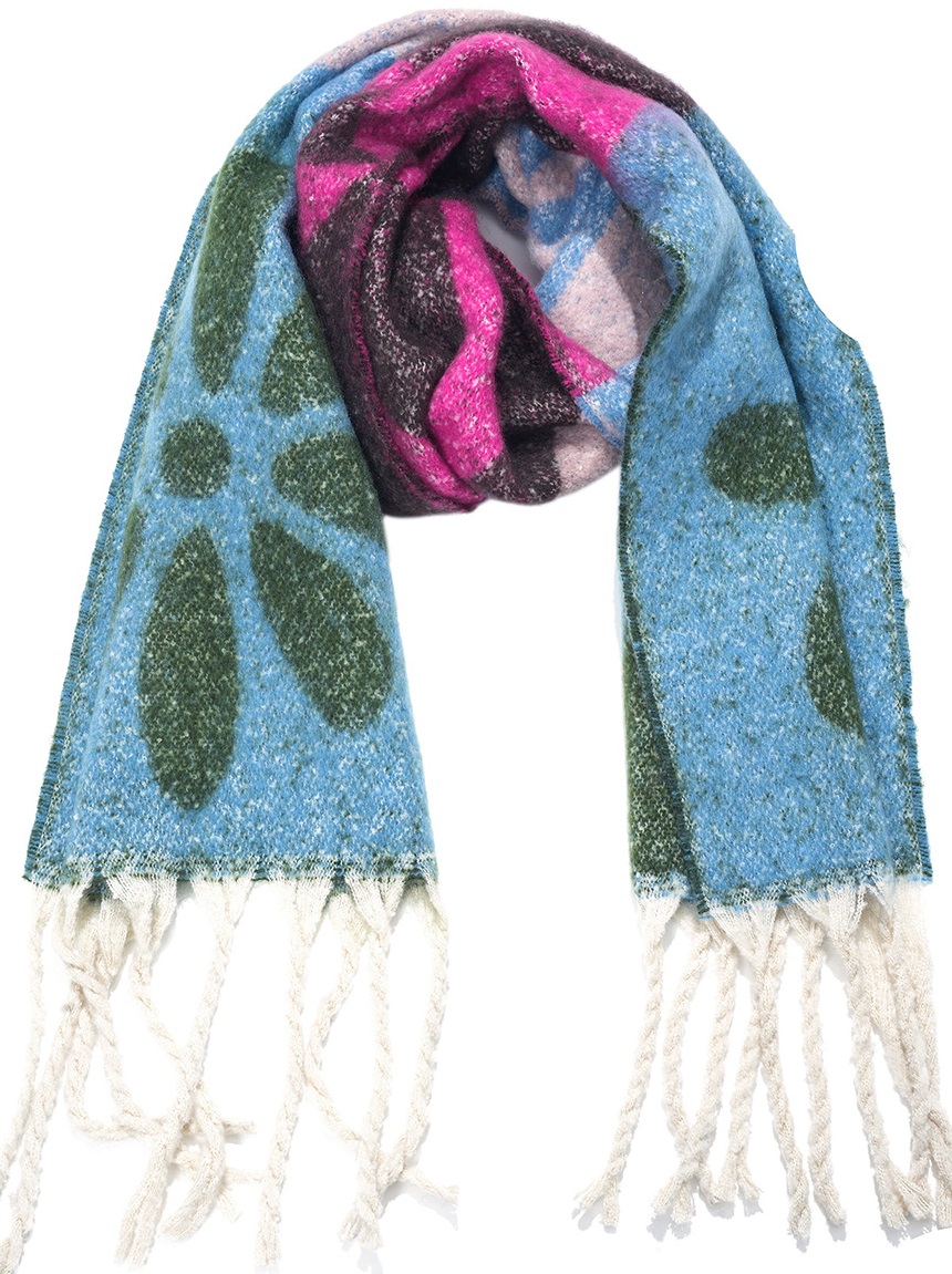 L-B7.2  SCARF705-234-3 Winter Scarf Flower 190x40cm