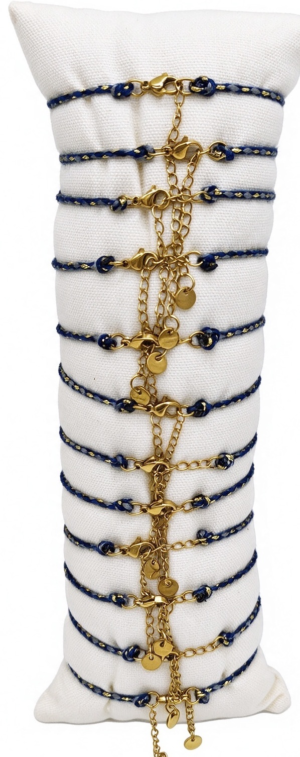 X-C1.1  B1144-066-5 S. Steel Bracelet Set - 12pcs Blue