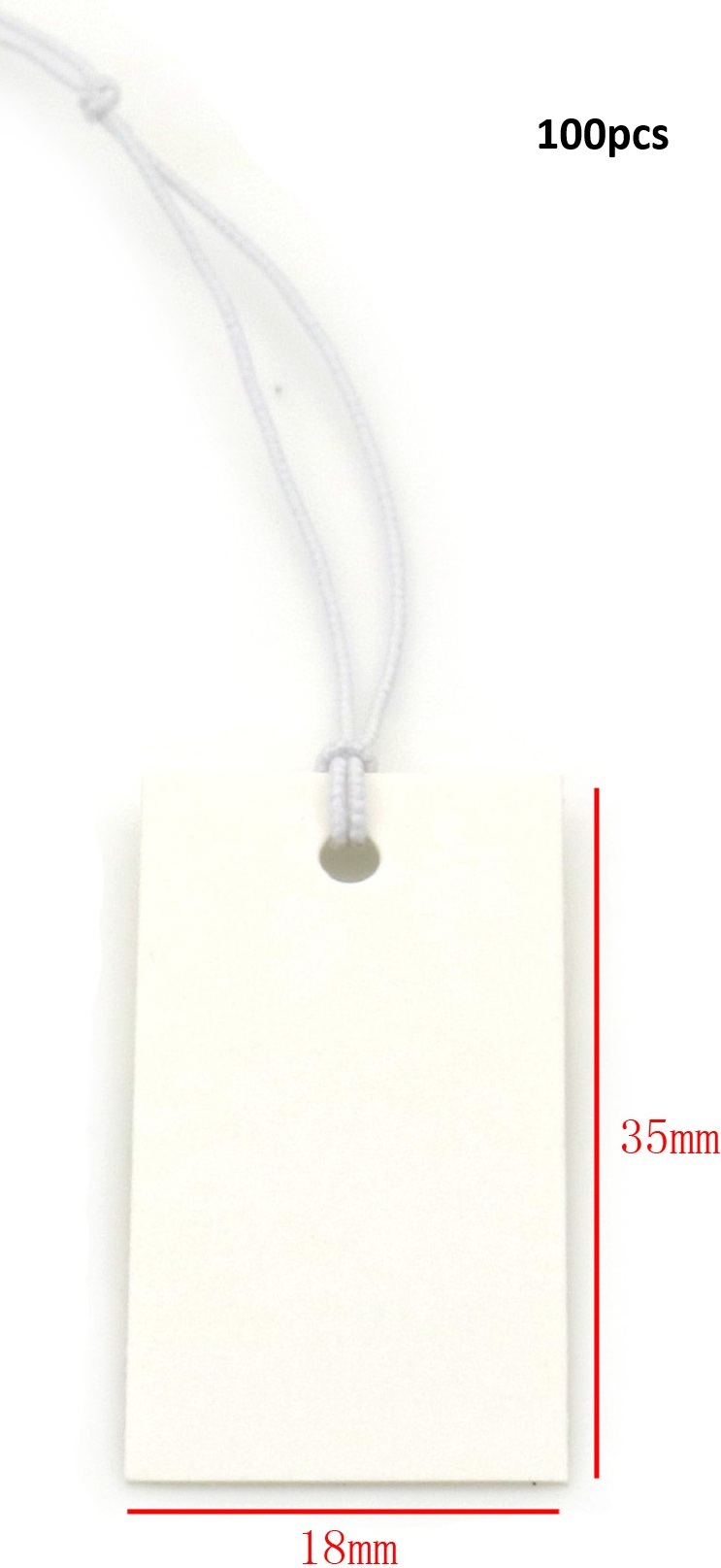 H-B20.1 TAG2559-005W Elastic Paper Price Tag 3.5x1.8cm - 100pcs White