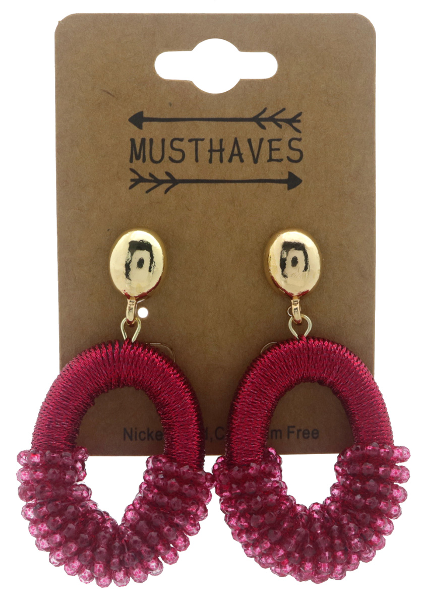 C-E12.2 E007-060-2 Earrings Faceted Glassbeads 4.5x2.8cm