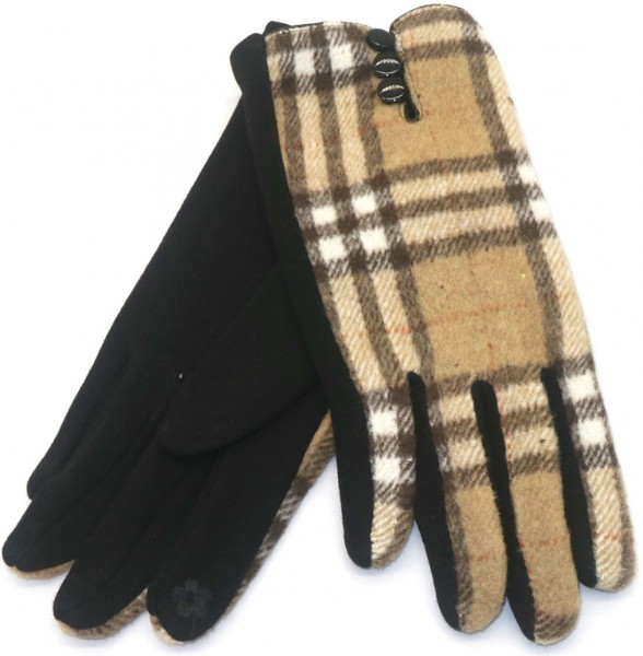 Q-D8.2  GLOVE704-003 No. 3 Gloves Checkered Brown