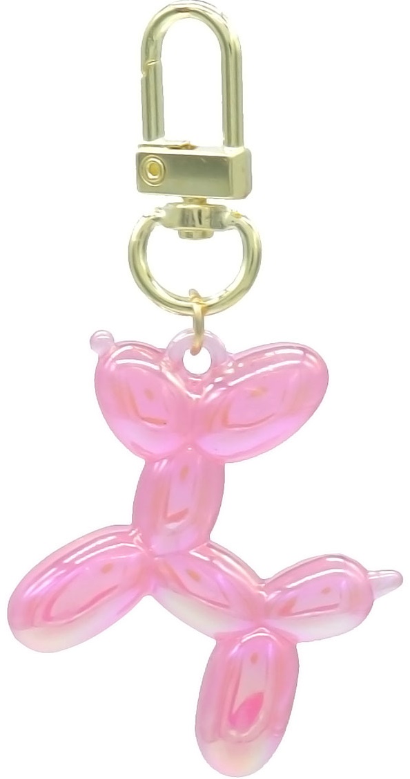 F-E12.1 KY2403-018-13 Keychain Dog 5cm Pink