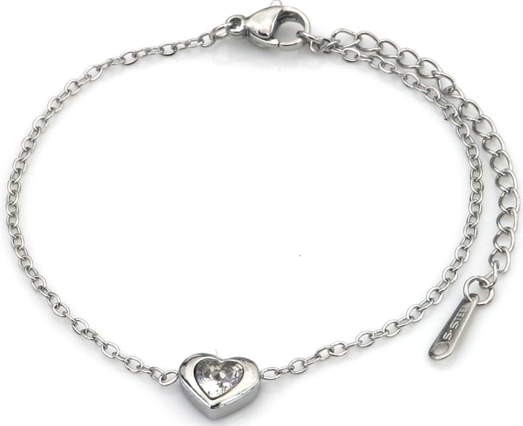 F-F18.2 B1141-003S-1 S. Steel Bracelet Heart 16-21cm