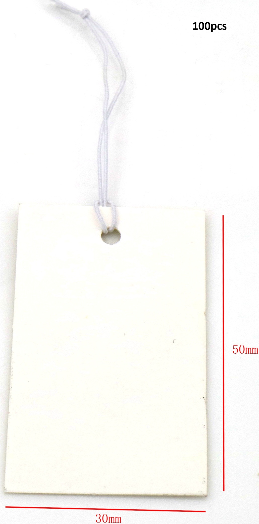 G-B3.3 TAG2559-005W Elastic Paper Price Tag 5x3cm - 100pcs White