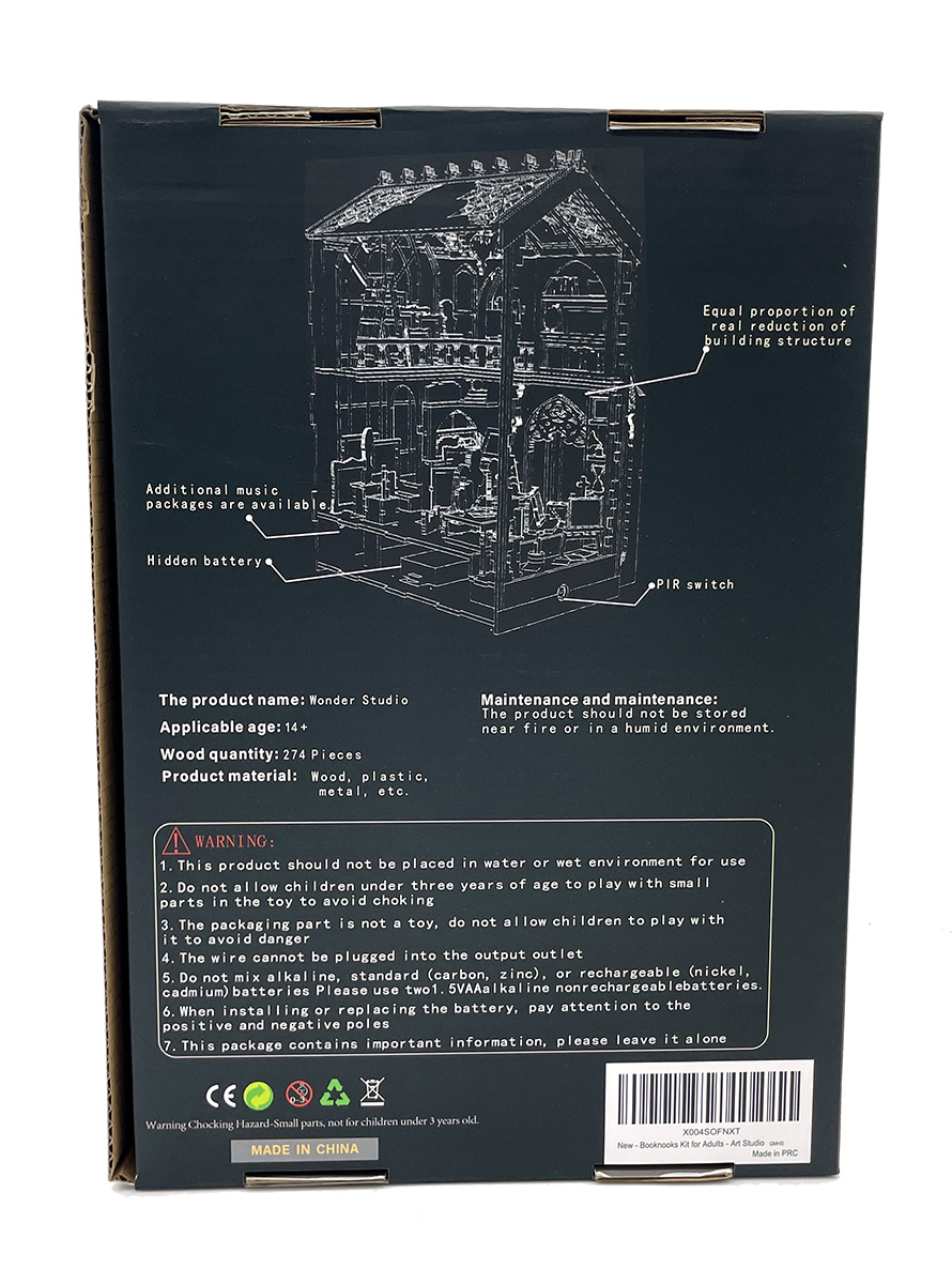 I-A2.1 TOY1153-001-3 Wooden 3D Puzzle Book Nook - Art Studio