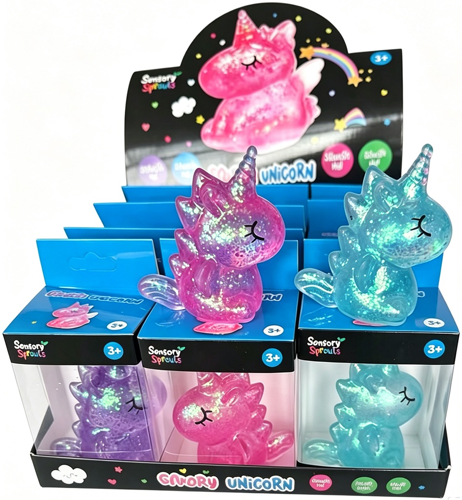 T-B8.2 TOY2610-168 Squishy Unicorn 7,5CM Sugar Glitter 12PCS